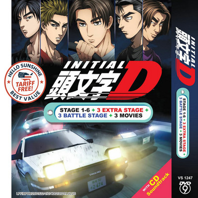 DVD ANIME INITIAL D Stage 1-6 + 3 Movies +3 Extra stage +3 Battle Stage Eng Subs