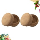 2PCS Round Trinket Box Wooden Box Mini Storage Box Wedding