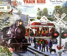 WHITE MOUNTAIN 1000-Piece Premium Jigsaw Puzzle 24x30" 1710 TRAIN RIDE