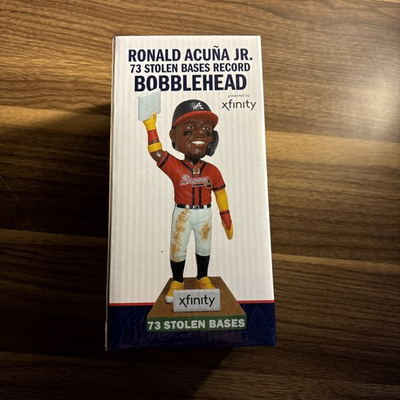 #ad #ad Ronald Acuna Jr 73 Stolen Based Record Atlanta Braves Bobble Head UNOPENED $22.99