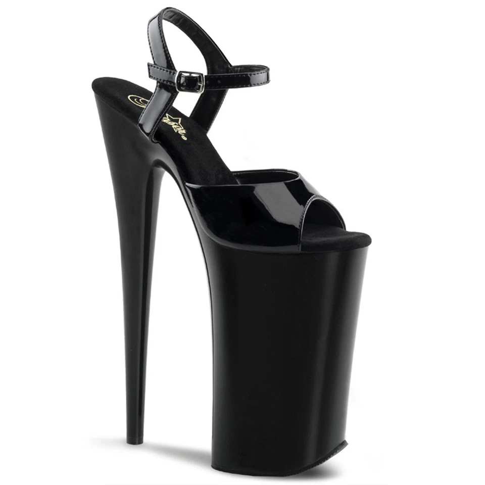 Sale BEYOND-009 Pleaser High-Heels Skyscraper Plateausandaletten schwarz Lack 39 - Bild 1 von 1