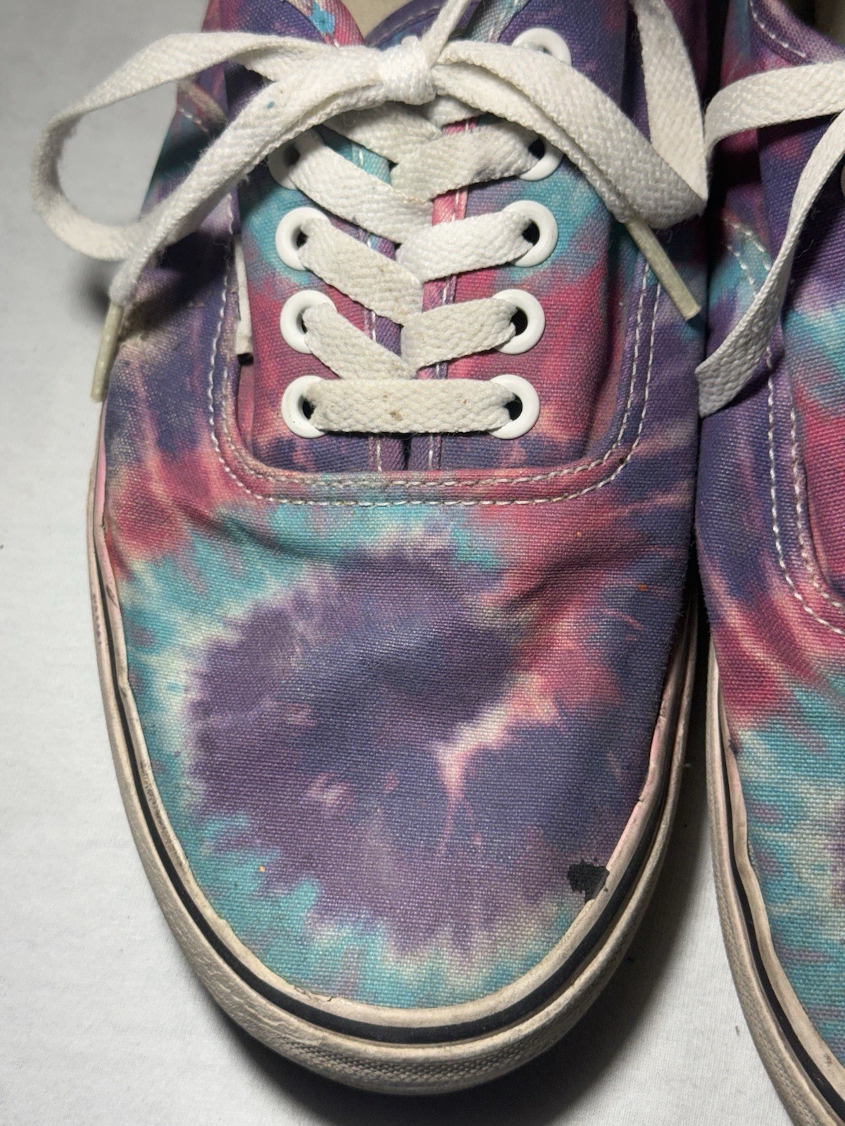 Vans Authentic Skate Shoe Size 9.5 Trippy Tie Dye Art Rare Vintage Women’s 11 image 2