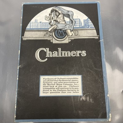 1921-1922 Chalmers Motor Car Original Sales Catalog Brochure Maxwell Era