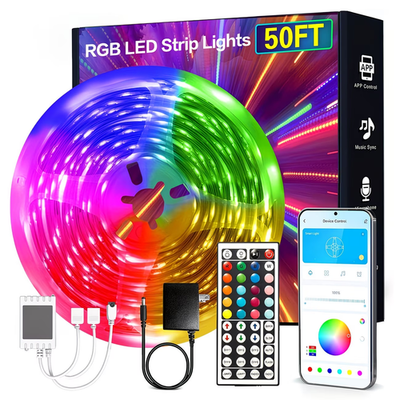 #ad 50 Ft LED Strip Lights with 44 Keys Remote Control Dimmable RGB Color Changing $12.98