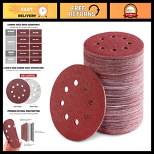 100 Pcs 5-Inch Hook & Loop Sanding Discs, 40-2000 Grit for Wood, Metal, Auto Pol