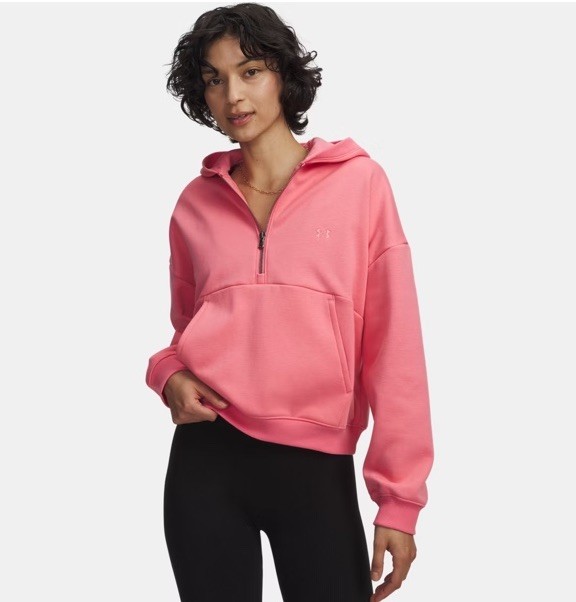 Women’s Under Armour Icon Fleece 1/4 Zip Hoodie Xl In Bittersweet Pink