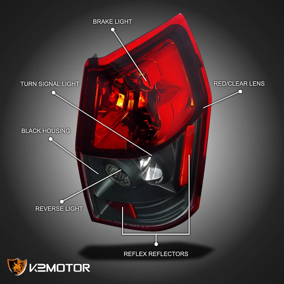 Black/Red Fits 2005-2008 Dodge Magnum Rear Brake Tail Lights Lamps Left+Right Foto 3 de 4