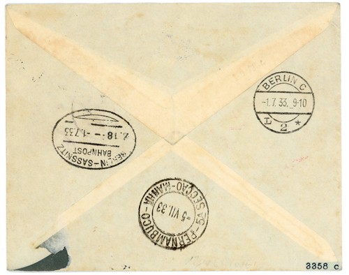 P86/32/RC FINNLAND 1932 ZEPPELINBRIEF NACH BRASILIEN SIEGER 219b - Bild 2 von 2