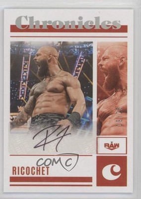 2023 Panini Chronicles WWE Signatures Holo Silver 19/25 Ricochet Auto ob9