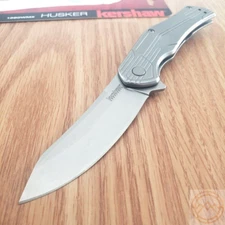 Kershaw Husker Assisted Folding Knife 3" 8Cr13MoV Steel Blade Stainless Handle