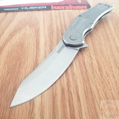 Kershaw Husker Assisted Folding Knife 3'' 8Cr13MoV Steel Blade Stainless Handle