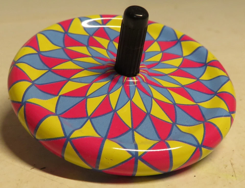 Juguete superior Schylling 2012 multicolor 2-1/4" techo giratorio niño inquieto rojo azul amarillo Foto 2 de 4