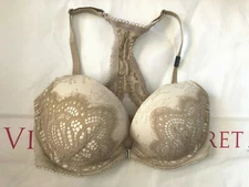 Victoria's Secret Dream Angels Racerback Front-close Push-up Bra Light Olive NWT