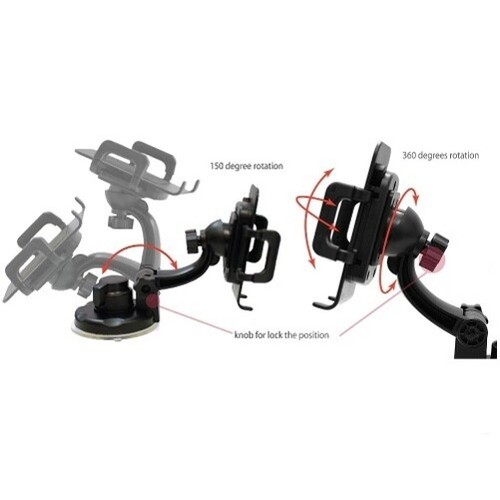 Windshield Car Mount Holder Glass Cradle Rotating Dock Suction for Cell Phones - 第 6/11 張圖片