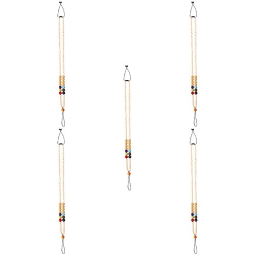 5 Count Hölzerne Perle Silikon Halskette Telefongurt Telefonhalter Lanyard - Zdjęcie 10 z 12