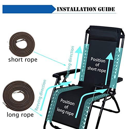 Universal Replacement Bungee Cords for Zero Gravity Chair Zero 4Cords Brown - Picture 5 of 7