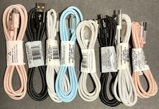 Wireless Gear 3ft Fabric Micro-USB Cable - Lot of 8 - Assort Colors - Brand NEW