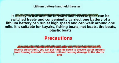 Propeller Outboard chemistry Battery Handheld Propeller Inflatables - Picture 2 of 21