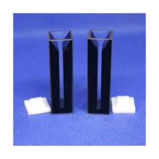 LAB4US Quartz Micro cuvette Cell Black Walls (2pcs) with Lid for spectrophoto...