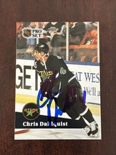 1991-92 Pro Set #408 Chris Dahlquist AUTO Minnesota North Stars AUTOGRAPH Signed