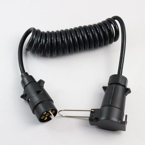 Verlängerungskabel Anhänger Spiralkabel 7 polig Stecker 300cm Wohnwagen DHL - Bild 3 von 6