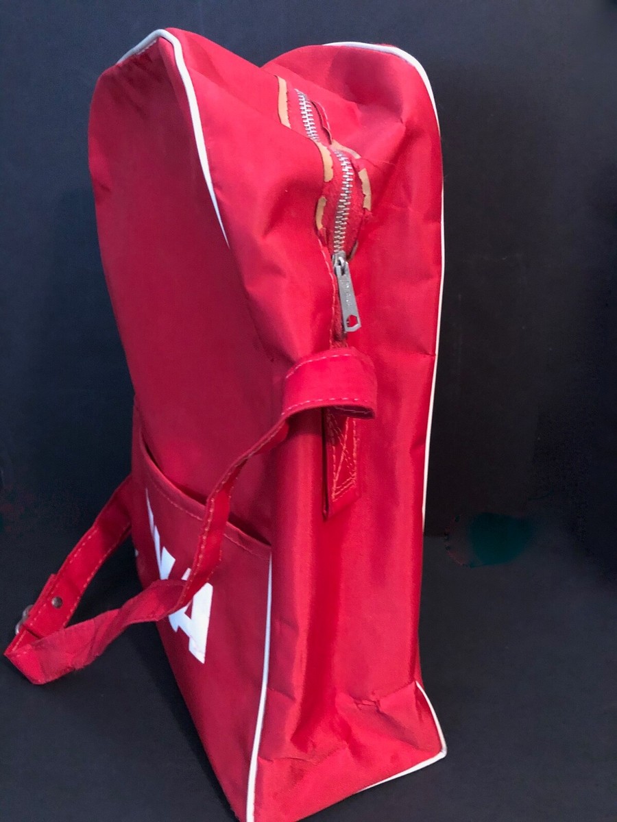 VINTAGE TWA RED TRAVEL TOTE BAG~VINTAGE 1970's~TRANS WORLD - Main Image