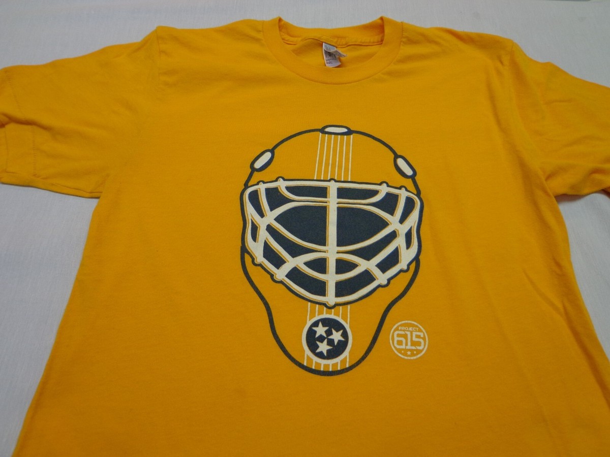 HOCKEY MASK Project 615 Yellow Nashville Lightweight T-Shirt Size