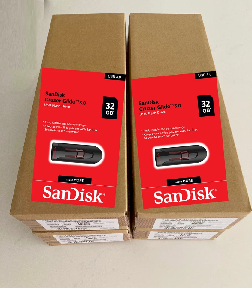 SanDisk Cruzer Glide 3.0 USB 32GB Flash Drive Retail pack 50 UNITS BOX wholesale - Image 3 of 4