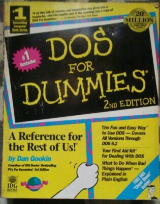 DOS for Dummies 2nd Edition Paperback Computer Reference Guide Operating System