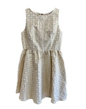NWT Women’s Xhilaration Cream & Gold Sleeveless Lace Detail Dress Lined Size M