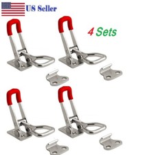 4 sets Red Steel Toggle Latch Catches Adjustable Lock Clamp For Boxes Case