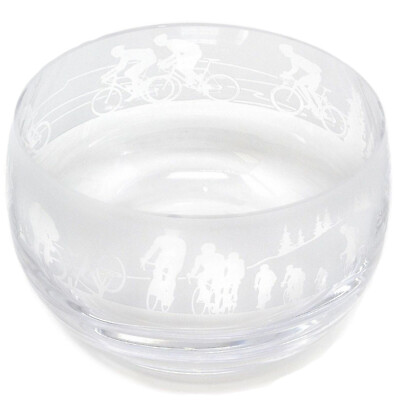 Kristallglas Schale Radfahren Radfahren Motiv klein 5'' Geschenk verpackt - Animo Glas