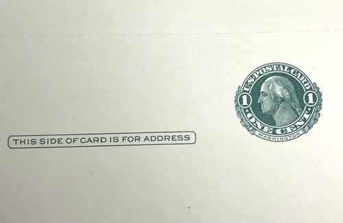 Tarjeta postal de 10 centavos 1911 verde respuesta de Estados Unidos sin usar George & Martha Washington - Imagen 5 de 9