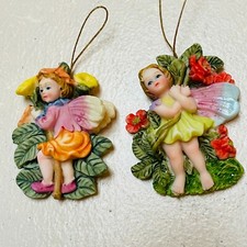 Angel Ceramic Figurine Hanging Ornament Decor Angel Flowers Gift Garden