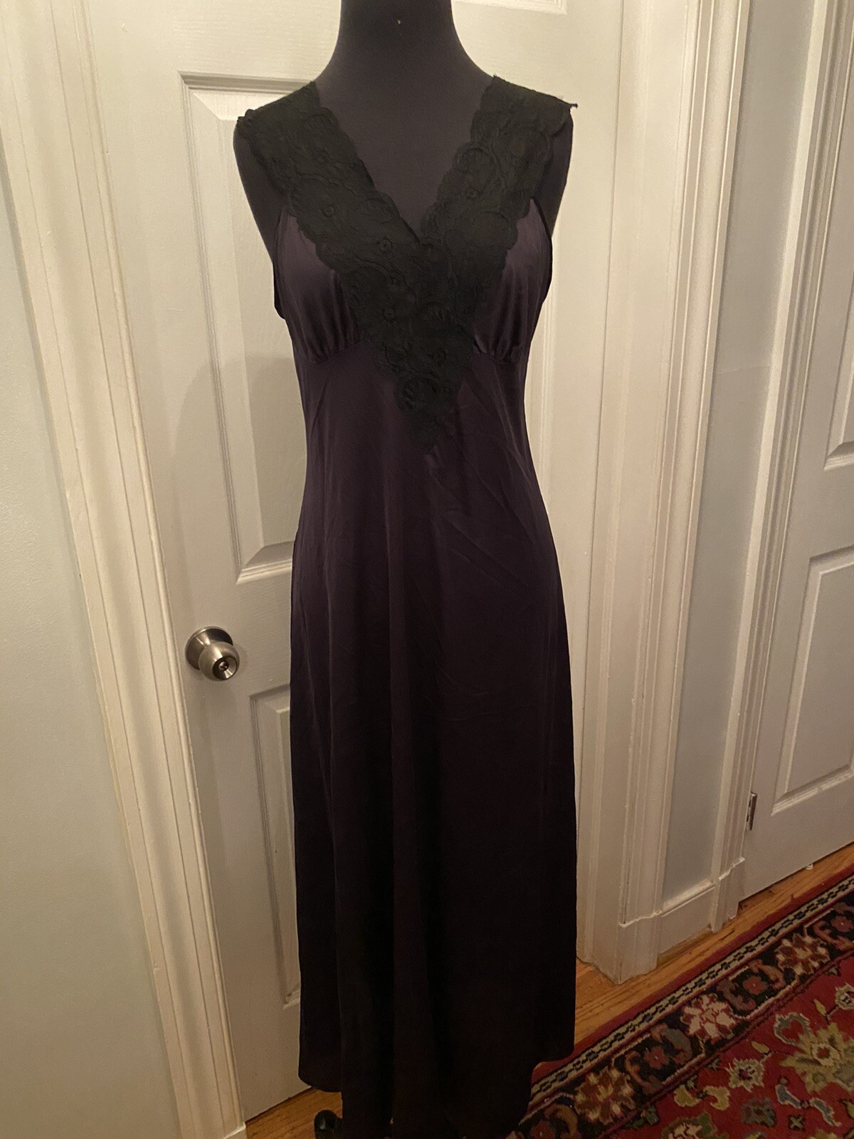 Gilead Black Nightgown VTG Size S Lace Top Vintage eBay