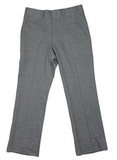 Vtg 70s Double Knit Polyester Disco Bell Bottom Pants 32-33 x 30 Gray Chevron