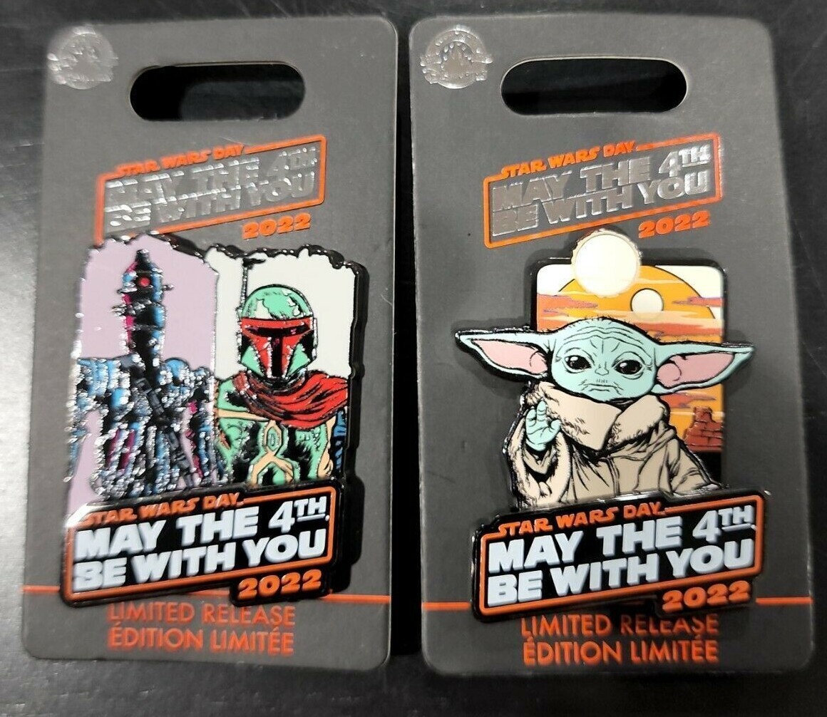 2022 Star Wars May the 4th Be With You Boba Fett IG-88 & Baby Yoda the Pin Set