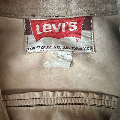 1960's Levi's BIG E Vintage Brown Suede Leather Western Trucker