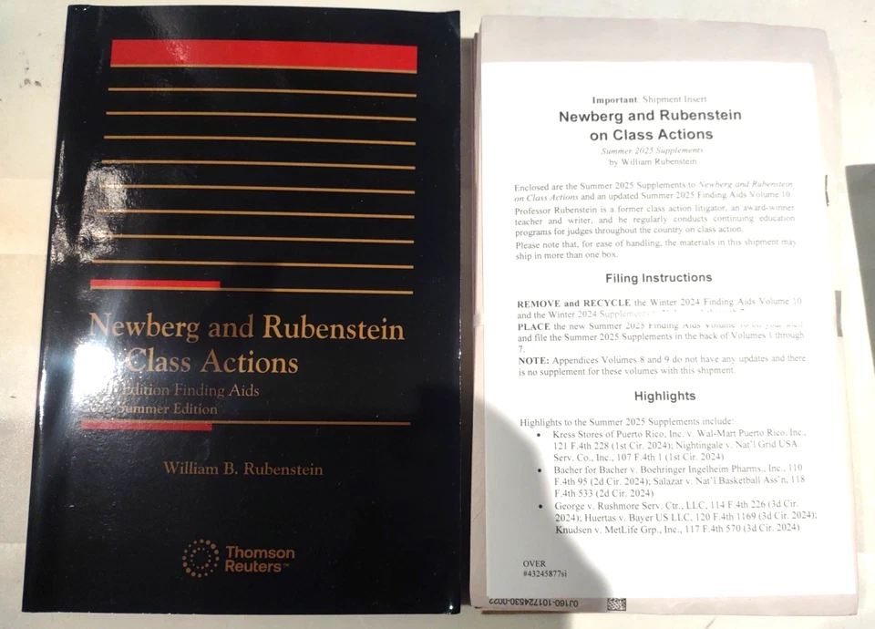 June 2025 NEWBERG and RUBENSTEIN on Class Action Supplement , vol.10 NEW - Image 3 of 4