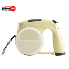 Retractable Dog Leash with LED Light Poop Bag Dispenser  Water Bowl