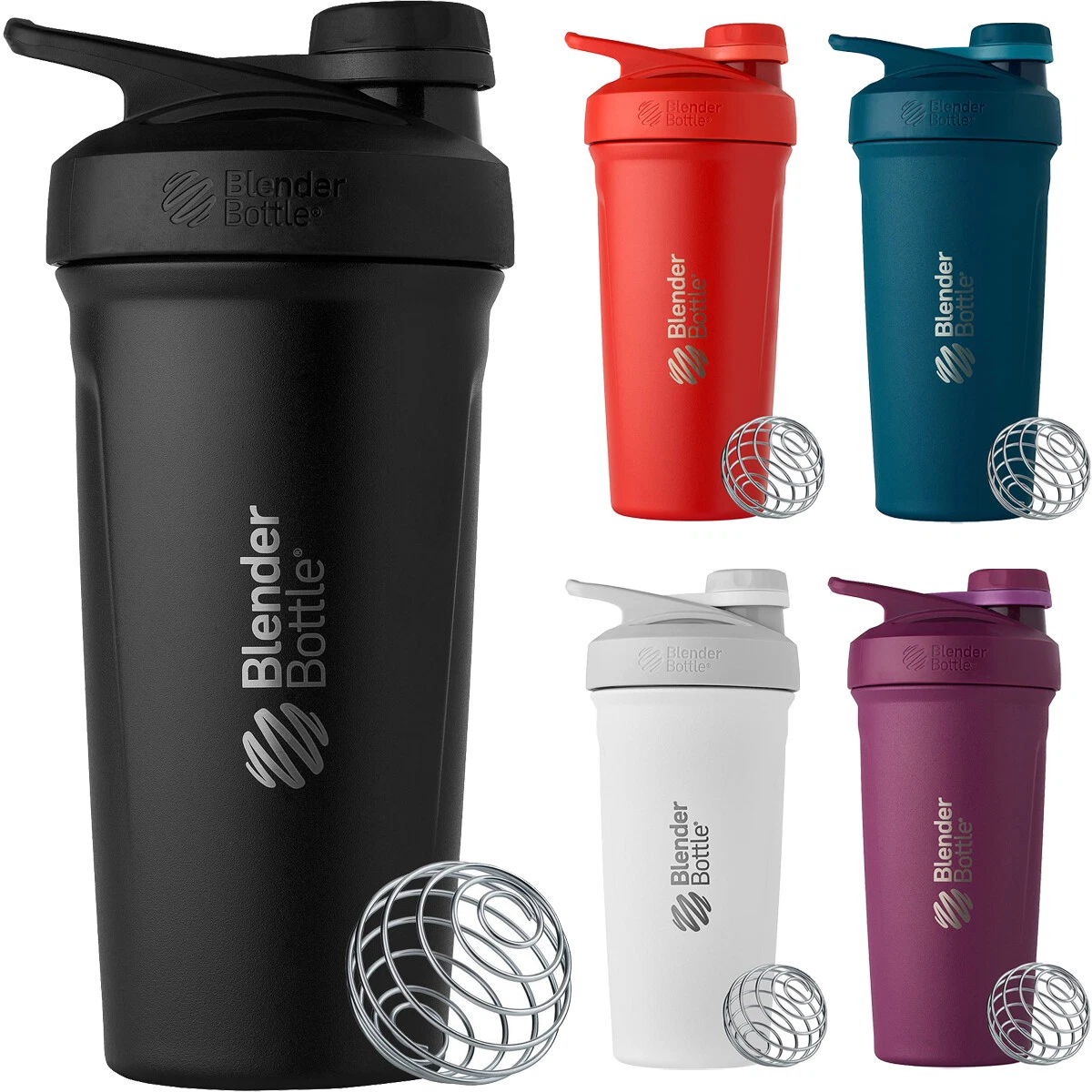 24 Oz Blender Bottle STRADA Insulated Shaker Bottle Protein Shake Exercise Mixer  Bottle Custom Engraved Stainless Steel 