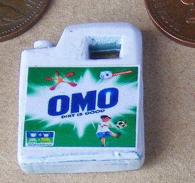 Dolls House Green OMO Washing Container Empty Catering Size 1:12 Scale tumdee