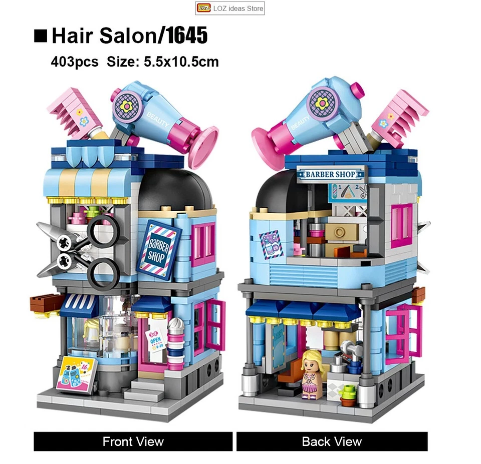 LOZ MINI Blocks - Kids Building Toys Bricks - Barber Shop - Style 1645 - 403pcs - Image 2 of 3