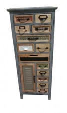 Kommode Esberg 14 Schubladen Schrank Mehrfarbig Bunt Holz Neu