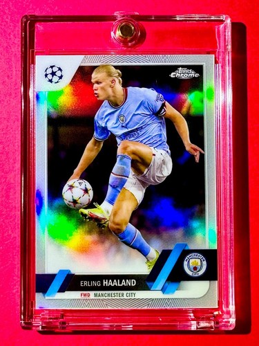 Erling Haaland RARE SILVER REFRACTOR TOPPS CHROME INVESTMENT CARD MINT CONDITION