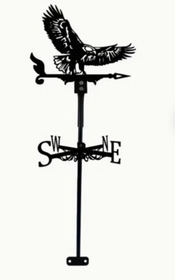 NEU METALL ADLER WETTERFAHNE Garten Silhouette Ornament RAUBVOGEL