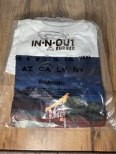 Vintage Brand New  T-Shirt Mens Large White In-N-Out Burger California Fast Food