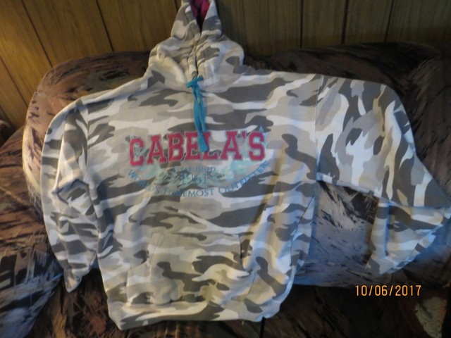 Cabelas CAMO UNISEX GRAY Hoodie Hooded Sweater HUNTING JACKET FLEECE SIZE 44 | eBay