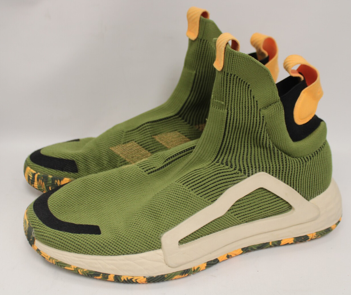 ADIDAS N3xt L3v3l Green Pull On Neoprene Trainers Basketball Boots UK