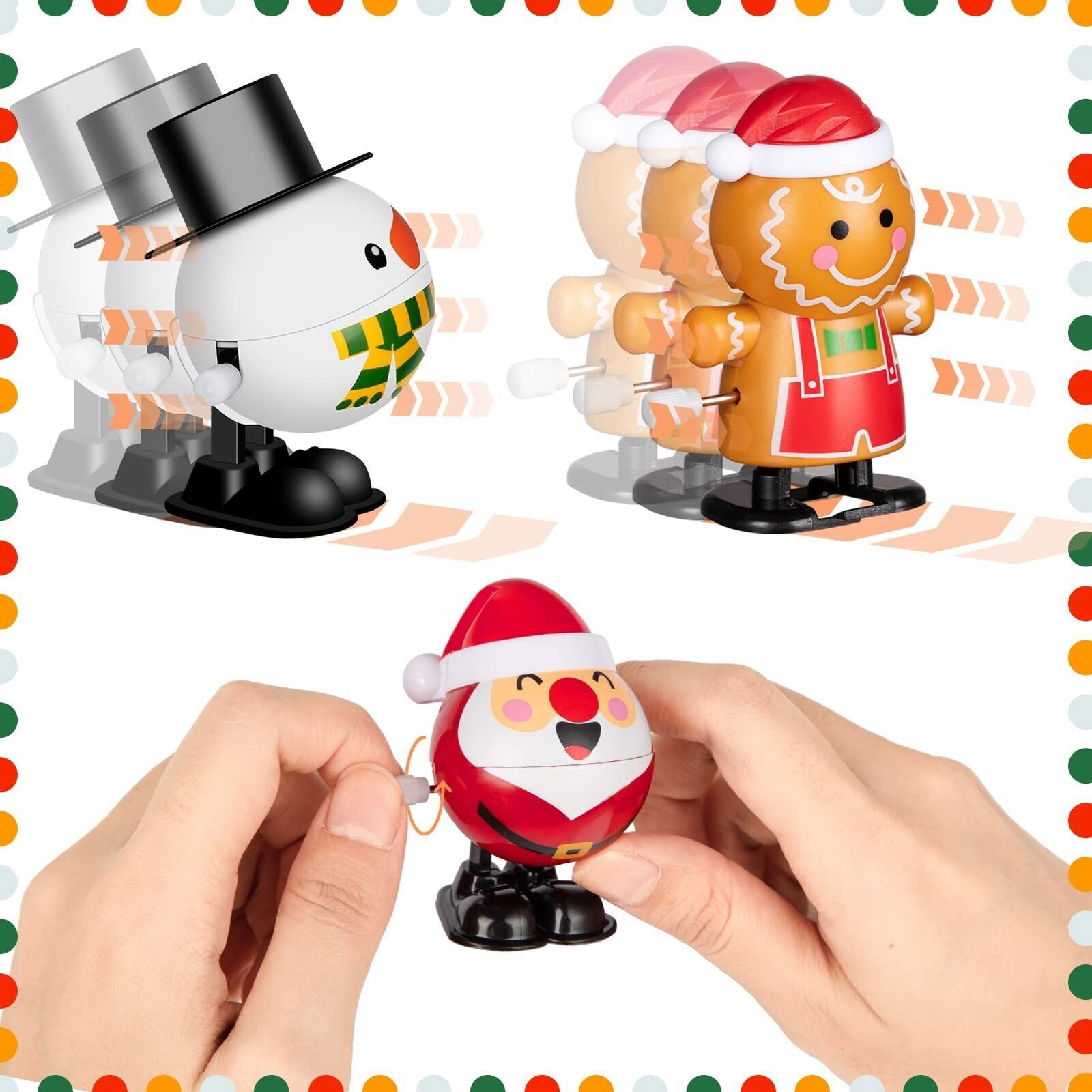 12 Christmas Wind up Toys SET OF 12! Santa, Reindeer, Snowman, Penguin, Gift Box eBay